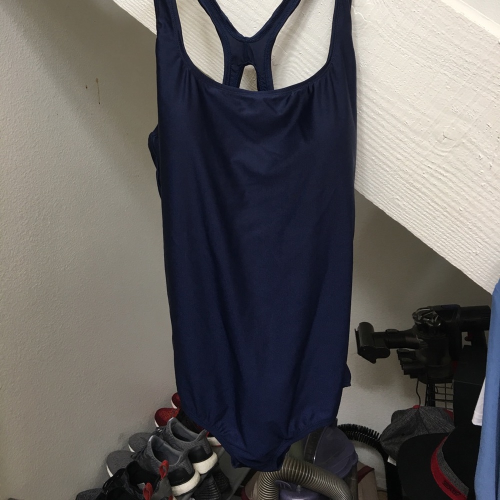 Navy blue speedo swimsuit